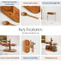 Airtight Glass Jars And Spoon With Wooden Stand