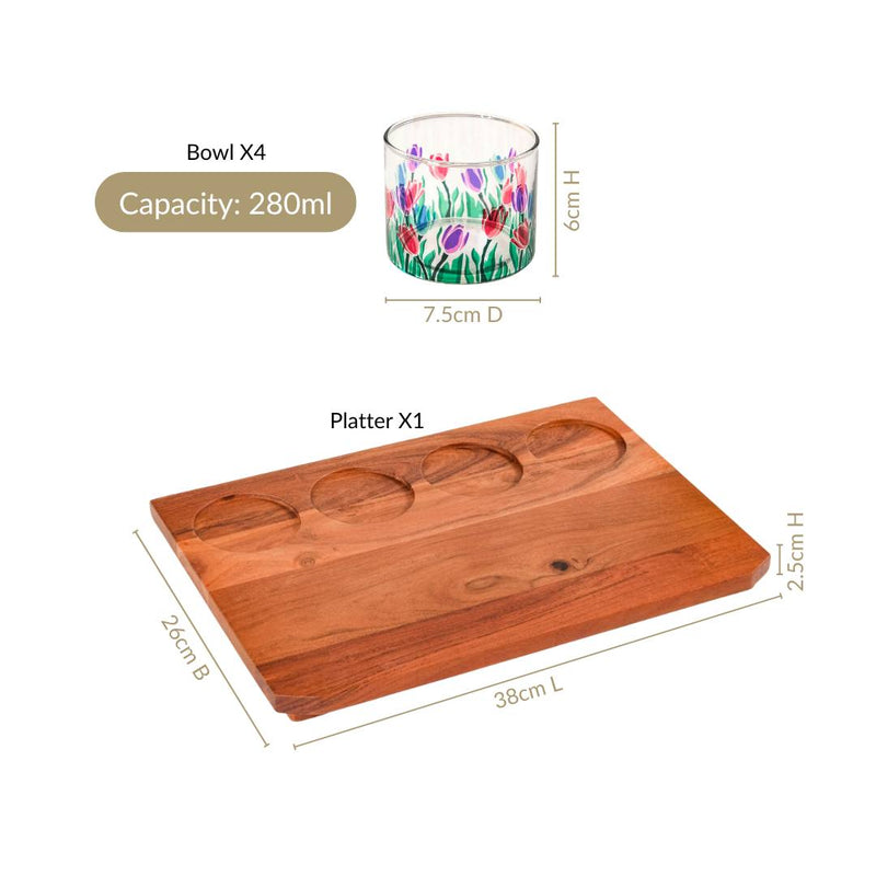 Platterazzi Party Platter With Dip Bowls Set Of 5