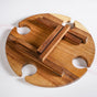 Acacia Wood Wine And Cheese Serving Tray Table