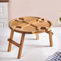 Acacia Wood Wine And Cheese Serving Tray Table