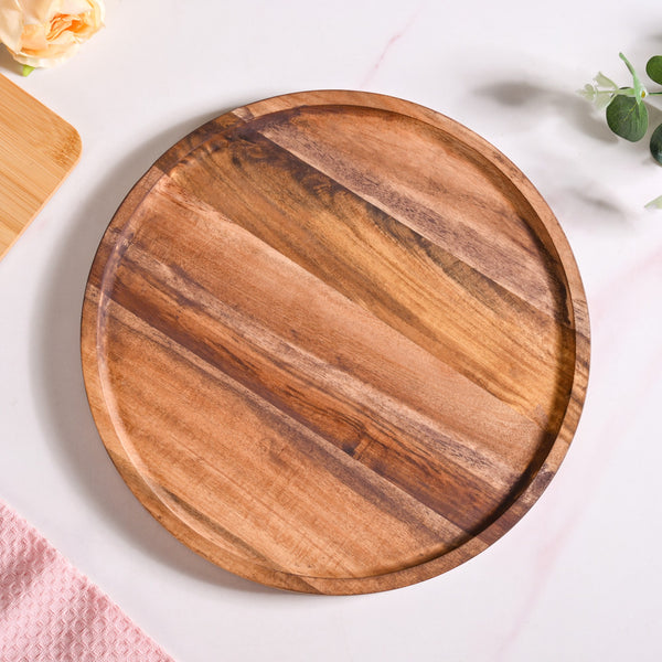 Acacia Wood Dessert Stand With Glass Cloche 26cm