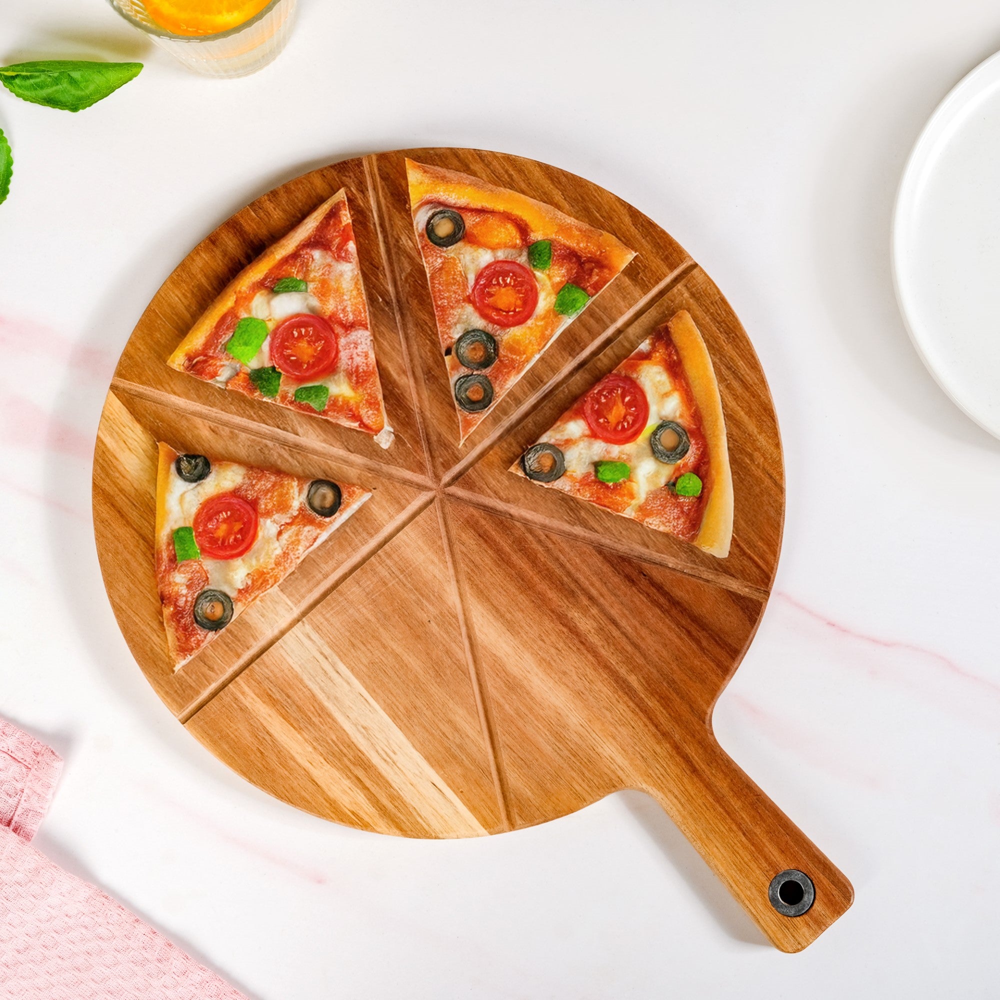 Acacia Wood Pizza Cutting And Serving Board 12 Inch