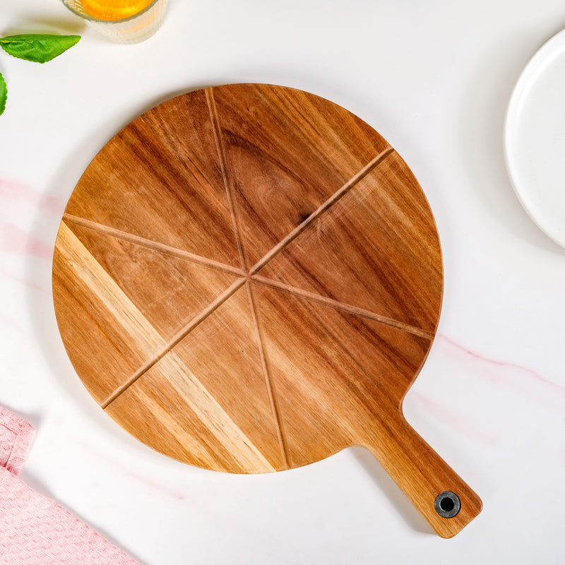 Acacia Wood Pizza Cutting And Serving Board 12 Inch