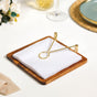 Natural Acacia Wood Tissue Paper Holder With Metal Clip