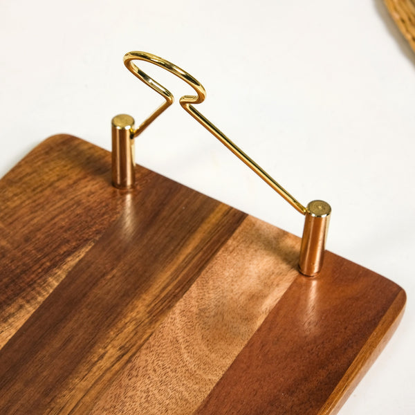 Wooden Tissue Paper Holder With Metal Clip