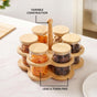 Airtight Glass Jars With Rotating Stand Set Of 7 300ml