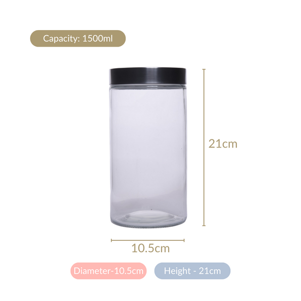 Tall Kitchen Storage Jars Set Of 4 1500ml