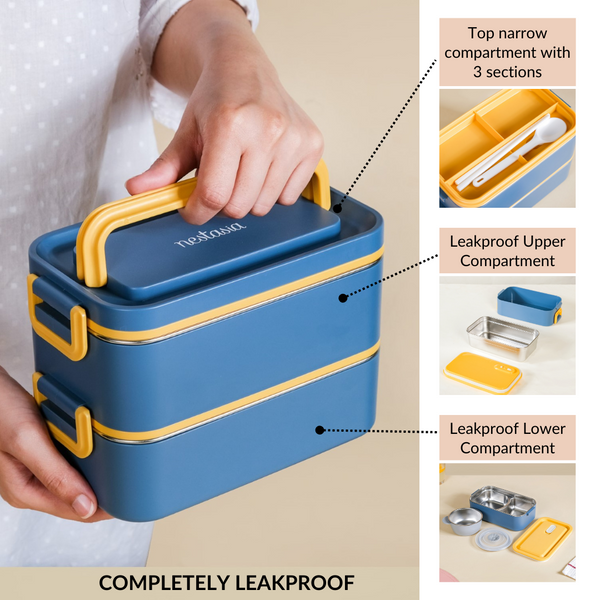 Airtight Multi Compartment Bento Lunch Box Teal 2000ml