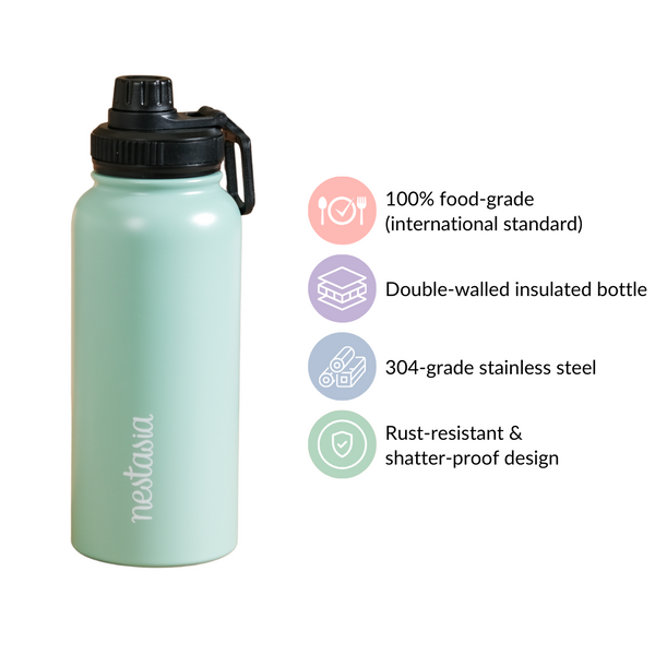 Vacuum Insulated Stainless Steel Water Bottle 1L Mint