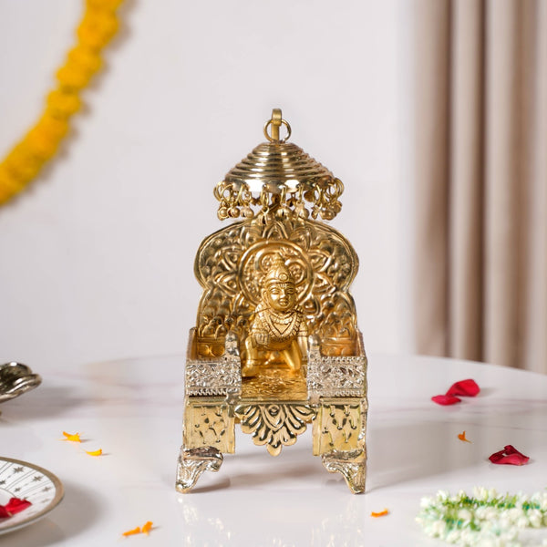 Brass Singhasan With Detachable Chatra