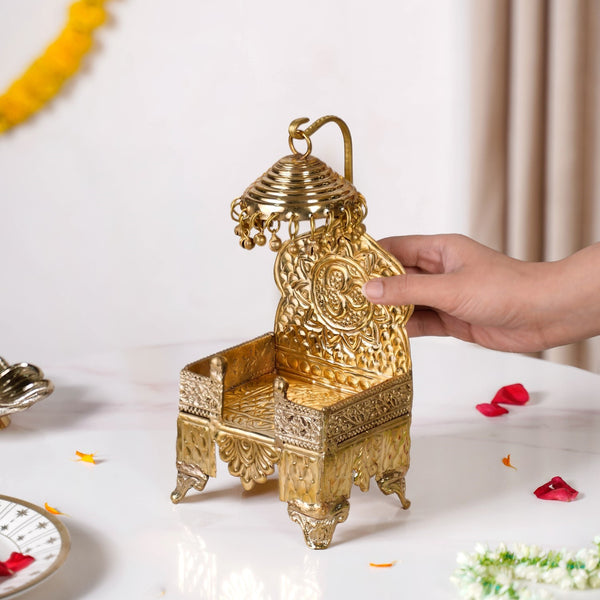 Brass Singhasan With Detachable Chatra