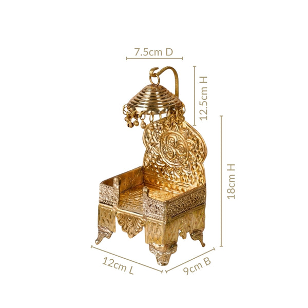 Brass Singhasan With Detachable Chatra