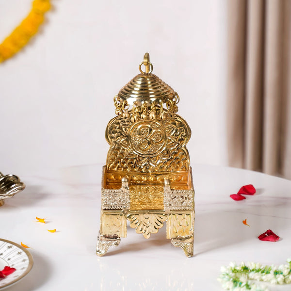 Brass Singhasan With Detachable Chatra