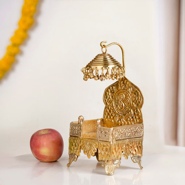 Brass Singhasan With Detachable Chatra
