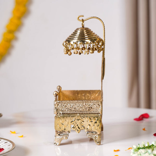Brass Singhasan With Detachable Chatra