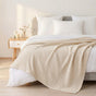 All Season Waffle Sofa Throw Blanket Beige White 220x200cm