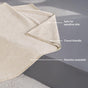 All Season Waffle Sofa Throw Blanket Beige White 220x200cm