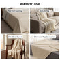 All Season Waffle Sofa Throw Blanket Beige White 220x200cm
