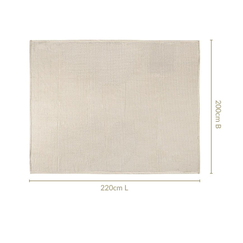 All Season Waffle Sofa Throw Blanket Beige White 220x200cm