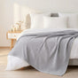 All Season Waffle Sofa Throw Blanket Grey White 220x200cm