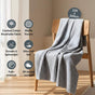 All Season Waffle Sofa Throw Blanket Grey White 220x200cm