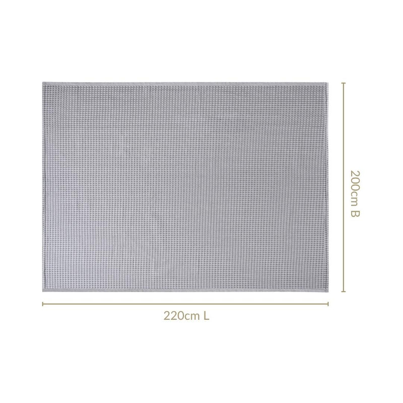 All Season Waffle Sofa Throw Blanket Grey White 220x200cm