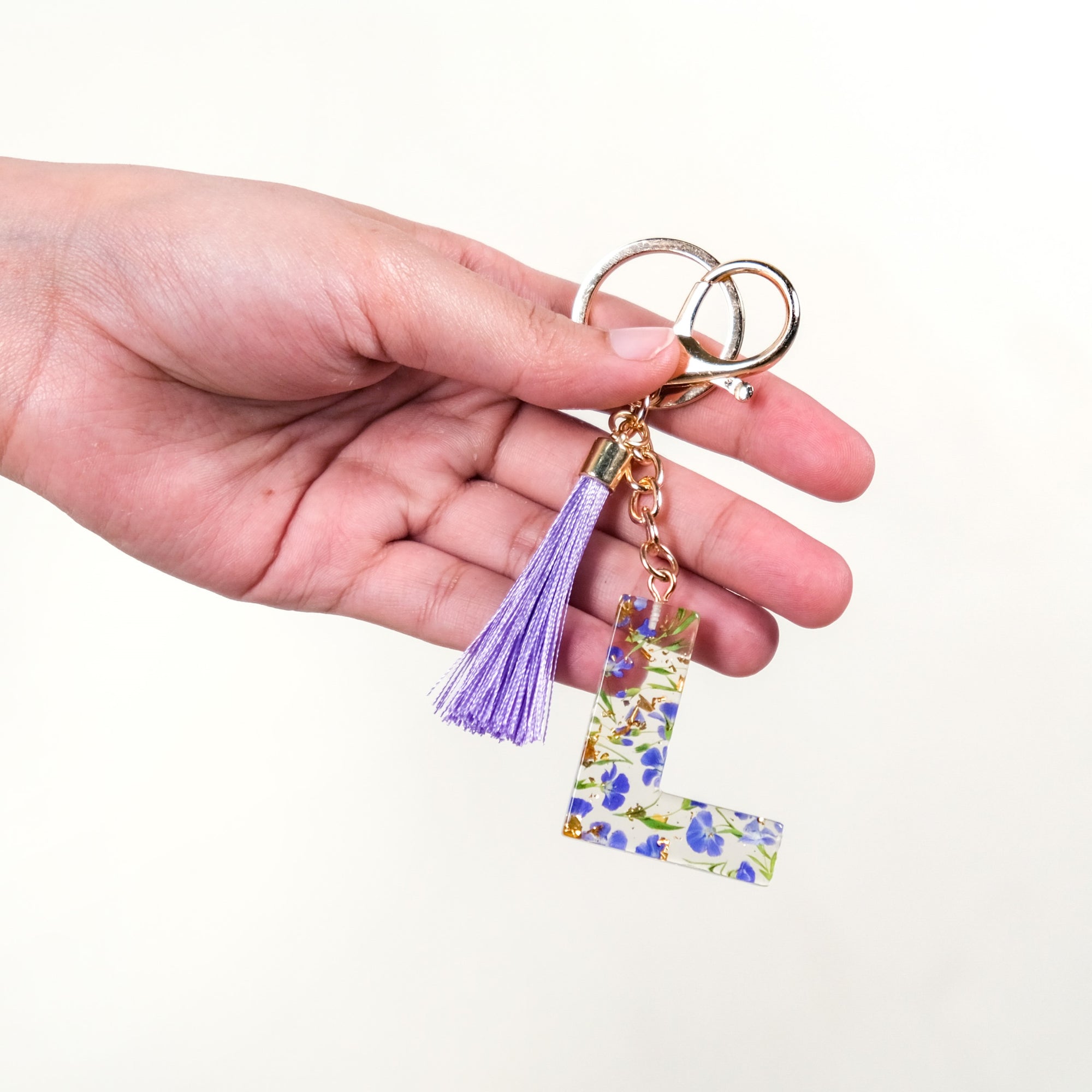 Lavender L Keychain With Dual Hooks Online - Premium Keychain | Nestasia