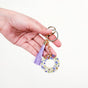 Ornate O Lavender Forget Me Not Keychain