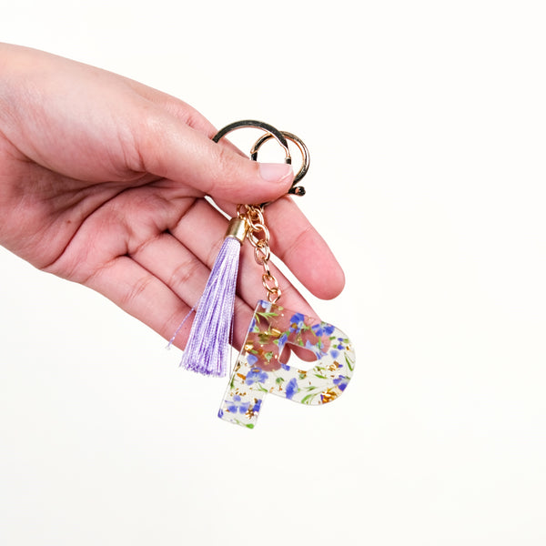 Petals And Glitter P Dual Hook Keychain