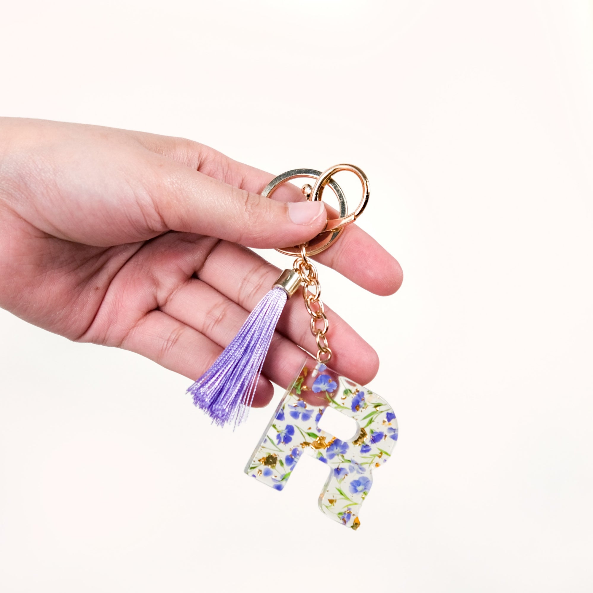 Lush Lilac Floral Accents R Keychain Online - Premium Keychain | Nestasia