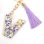 Violet Whimsy Pressed Flower V Keychain