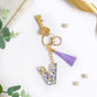 Violet Whimsy Pressed Flower V Keychain