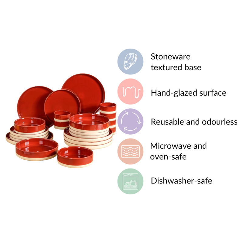 Amber Clay 22 Piece Dinnerset For 6