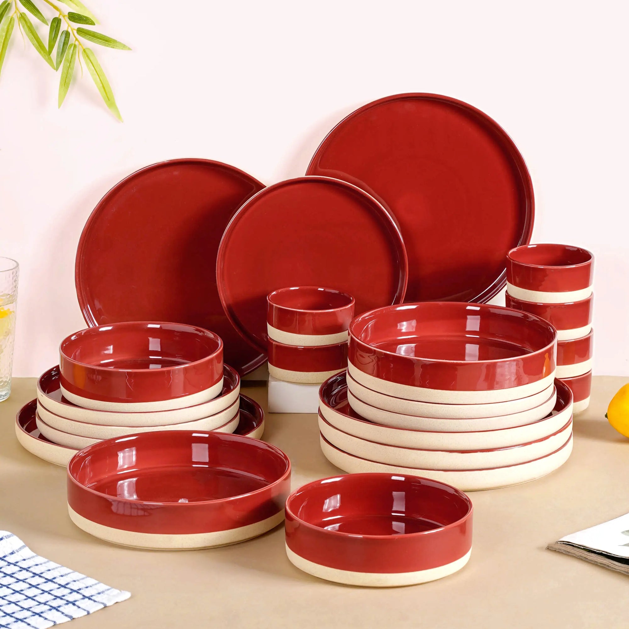 Amber Clay 22 Piece Dinnerset For Online Premium Dinner Set