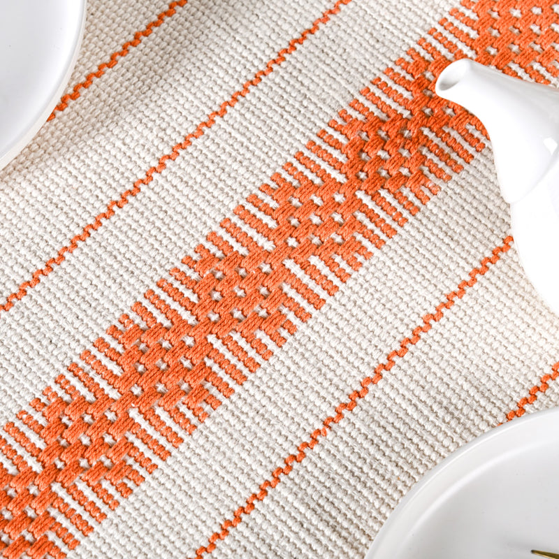 Amber Weave Cotton Runner With Tassels 180x33cm