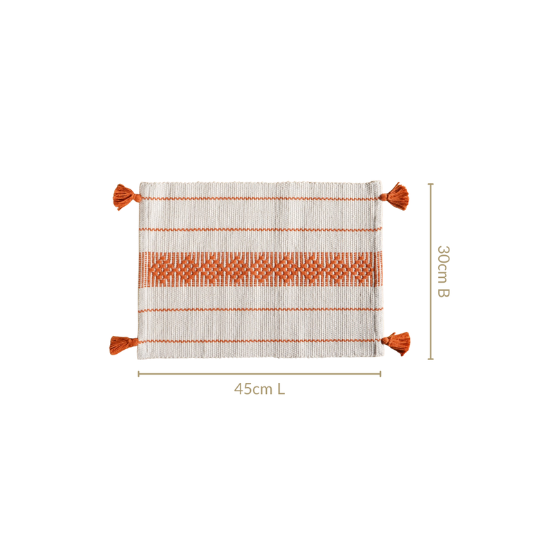 Amber Weave Dining Placemat With Tassels Set Of 6