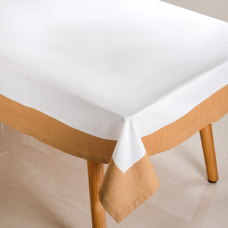 Midori Cotton Tablecloth For 6 Seater In Brown 200x150cm