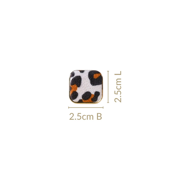 Bold Animal Print Square Metal Studs