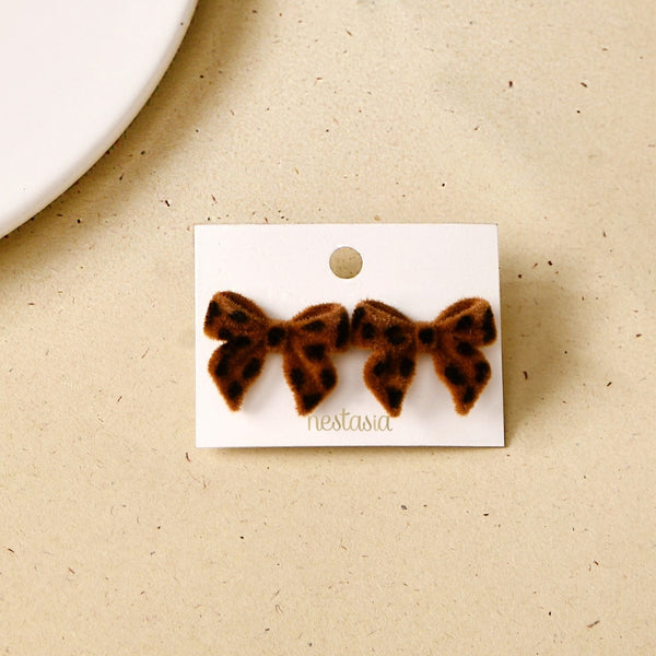 Animal Printed Bow Studs