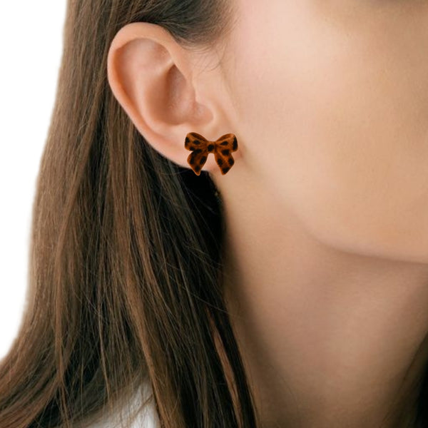 Animal Printed Bow Studs