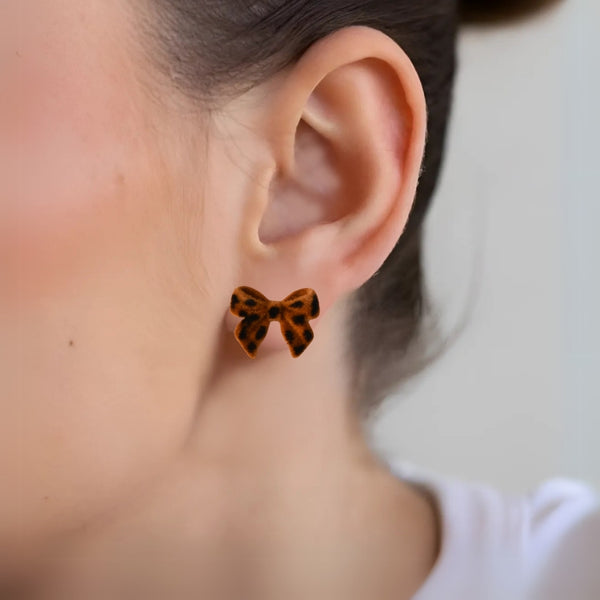 Animal Printed Bow Studs