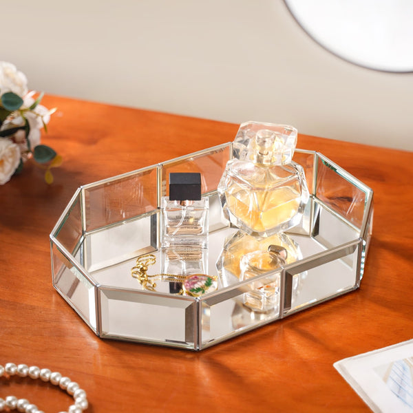 Glam Mirror Decorative Tray Silver