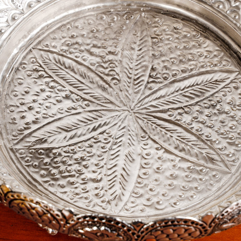 Antique Silver Brass Urli Bowl For Pooja Temple Decoration
