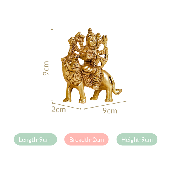 Simhavahini Goddess Durga Idol For Prayer Room 9cm