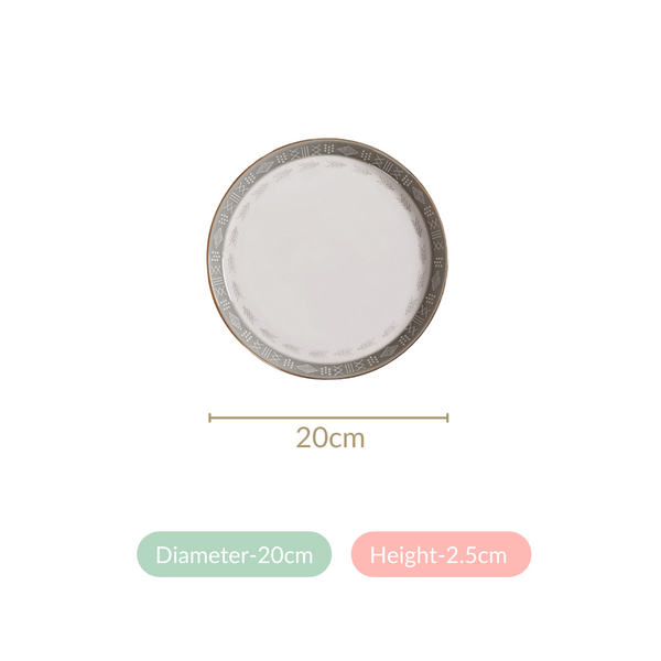 Grey Azo Set Of 4 Snack Plates 8 Inch