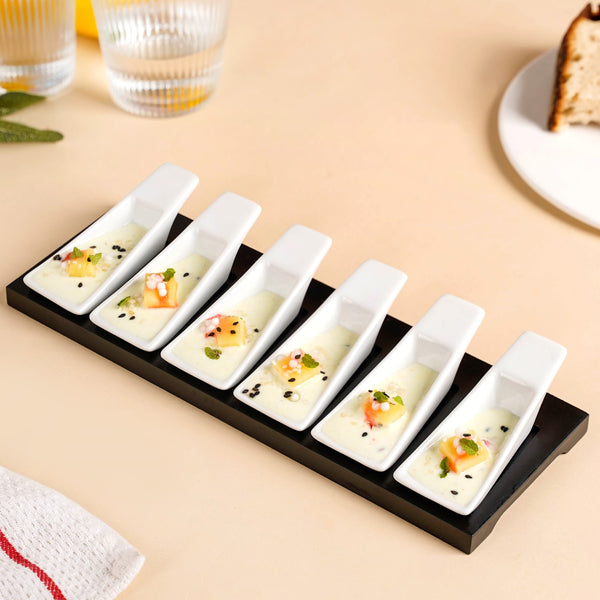 Appetizer Spoon With Tray Set Of 6