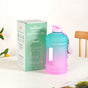 AquaBurst Large Capacity Gym Water Bottle Ombre Pink Turquoise 2400ml