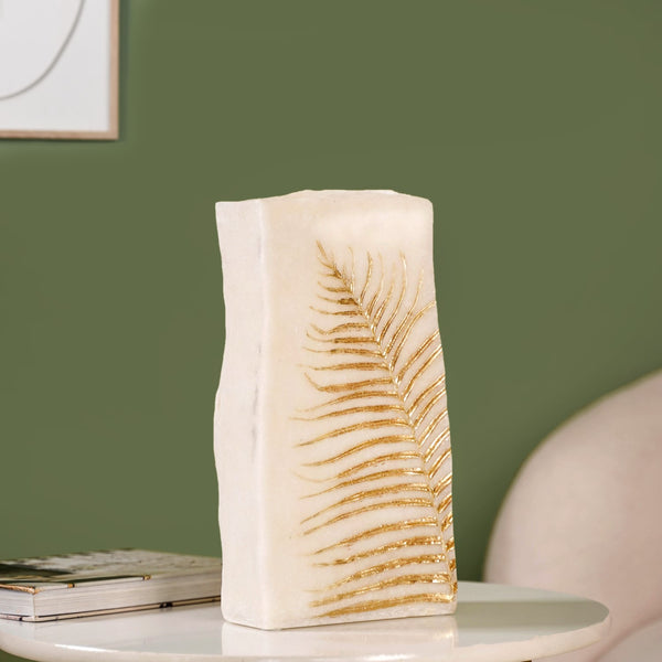 Palm Leaf Stone Finish Flower Vase