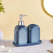 Modern Stoneware Bathroom Set of 3 Ocean Blue