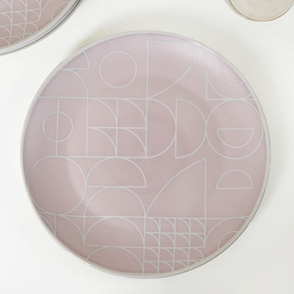 Monvia Modern Art Deco Light Mauve Dinner Plate Set Of 4 10 Inch